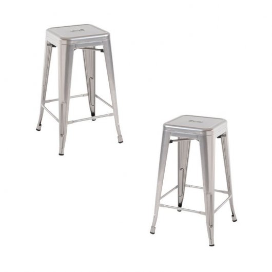 Packs Taburetes Bajos - Pack 2 Taburetes Torix Bajos - Gris metalizado