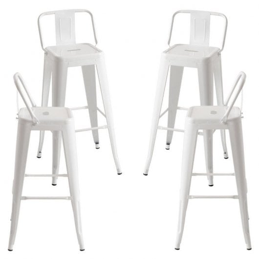 Packs Taburetes Altos - Pack 4 Taburetes Torix Respaldo - Blanco
