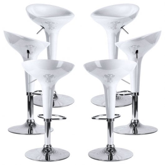 Packs Taburetes Altos - Pack 6 Taburetes Madison - Blanco