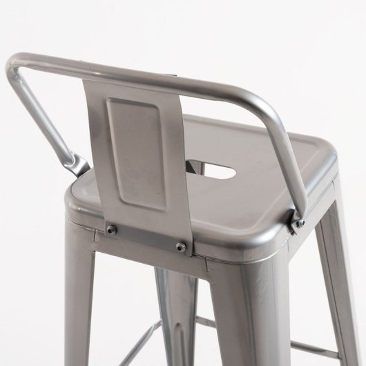 Packs Taburetes Altos - Pack 4 Taburetes Torix Respaldo - Gris metalizado