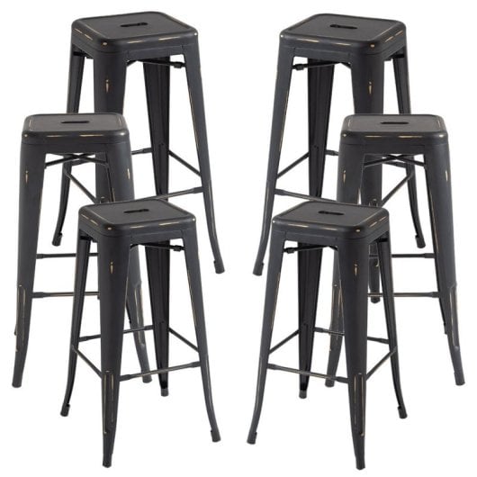 Packs Taburetes Altos - Pack 6 Taburetes Torix Vintage - Negro vintage