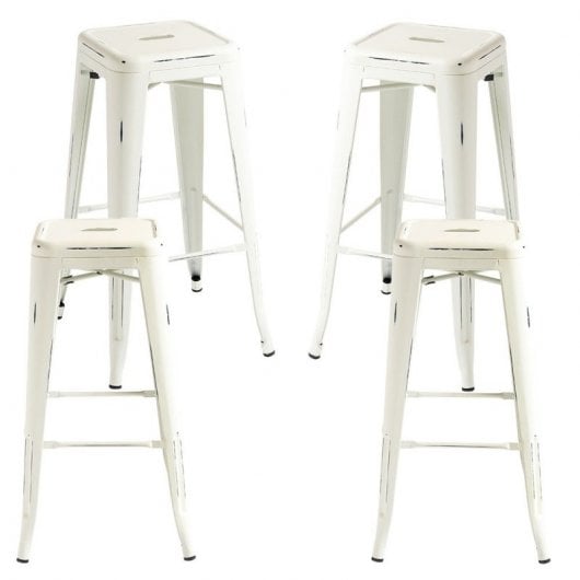 Packs Taburetes Altos - Pack 4 Taburetes Torix Vintage - Blanco vintage
