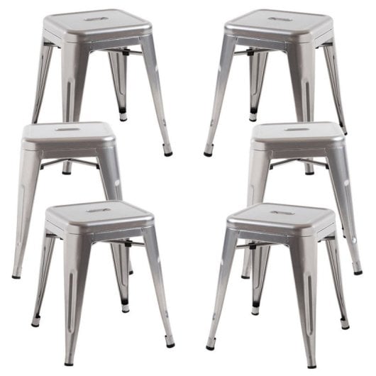 Packs Taburetes Pequeños - Pack 6 Taburetes Torix Pequeños - Gris metalizado