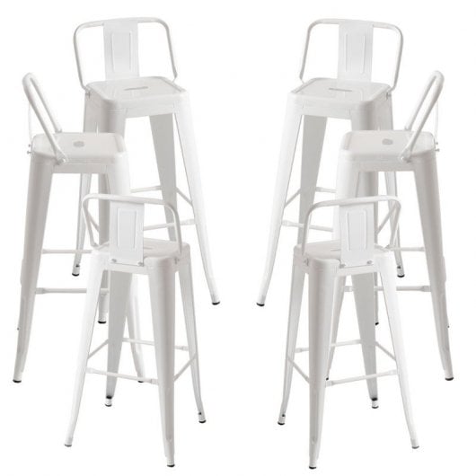 Packs Taburetes Altos - Pack 6 Taburetes Torix Respaldo - Blanco