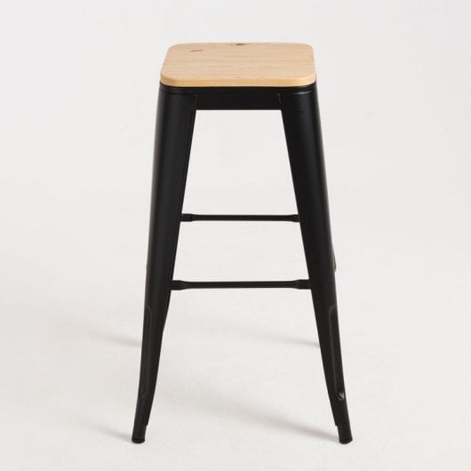 Packs Taburetes Altos - Pack 2 Taburetes Torix Madera Natural - Negro mate