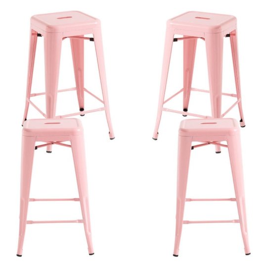 Packs Taburetes Bajos - Pack 4 Taburetes Torix Bajos - Rosa