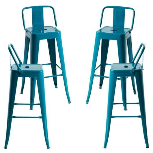 Packs Taburetes Altos - Pack 4 Taburetes Torix Respaldo - Verde azulado