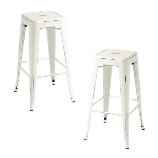 Packs Taburetes Altos - Pack 2 Taburetes Torix Vintage - Blanco vintage