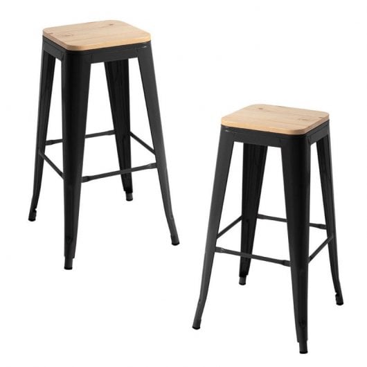 Packs Taburetes Altos - Pack 2 Taburetes Torix Madera Natural - Negro