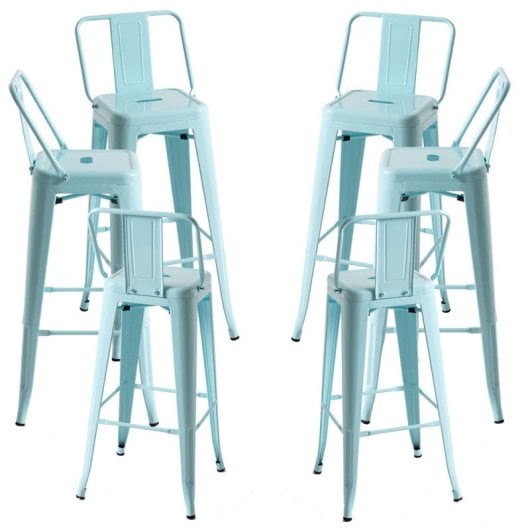 Packs Taburetes Altos - Pack 6 Taburetes Torix Respaldo - Azul cielo