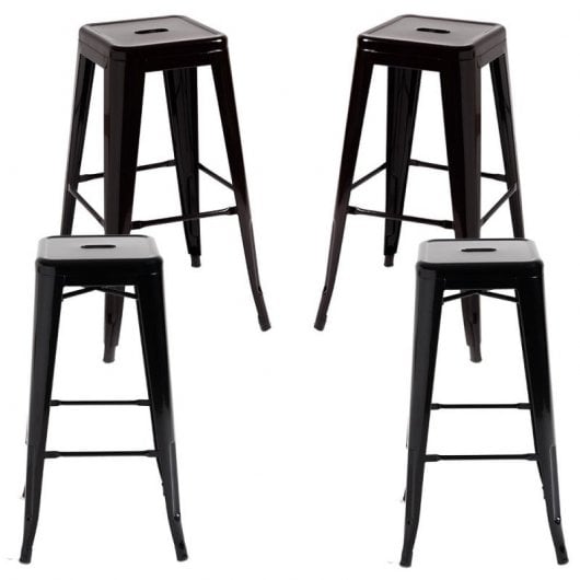 Packs Taburetes Altos - Pack 4 Taburetes Torix Altos - Negro