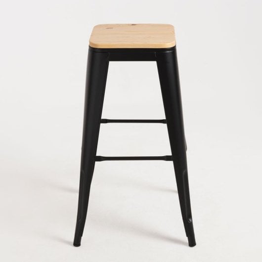 Packs Taburetes Altos - Pack 4 Taburetes Torix Madera Natural - Negro mate