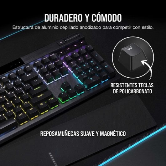Corsair K70 RGB Pro Teclado Mecánico Gaming Switch Cherry MX Red Negro