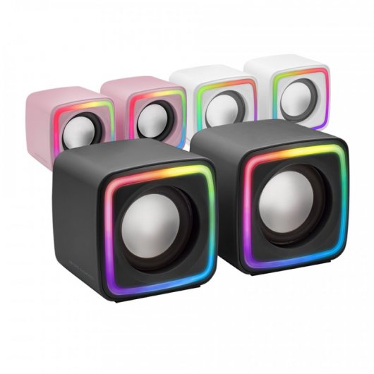 Mars Gaming MSCUBE Colunas Gaming RGB DSP 8W Pretas