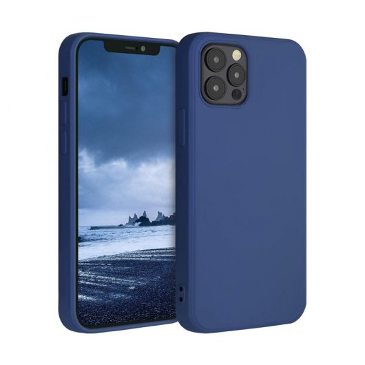 Icoveri Funda de Silicona Azul Compatible con iPhone 12 / 12 Pro