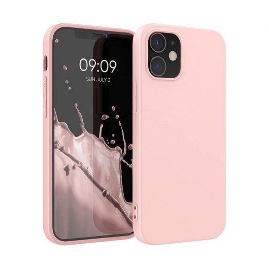 Icoveri Funda de Silicona Rosa Compatible con iPhone 12 Mini