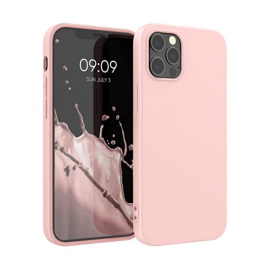 Icoveri Funda de Silicona Rosa Compatible con iPhone 12 Pro Max