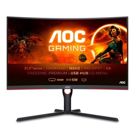 AOC CQ32G3SU/BK 31.5" LED QHD 165Hz G-Sync Compatible Curva Reacondicionado
