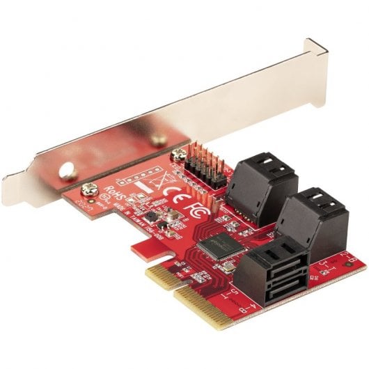 StarTech.com Scheda PCI Express 3.0 a SATA - Scheda di Espansione PCIe SATA a 6 porte - 6 Gbps - Staffa a Profilo Basso - Connettori SATA Sovrapposti - ASM1166 Non-Raid - Adattatore da PCI Express a SATA