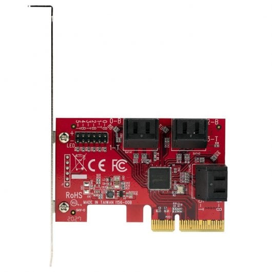 StarTech.com Scheda PCI Express 3.0 a SATA - Scheda di Espansione PCIe SATA a 6 porte - 6 Gbps - Staffa a Profilo Basso - Connettori SATA Sovrapposti - ASM1166 Non-Raid - Adattatore da PCI Express a SATA