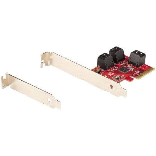 StarTech.com Scheda PCI Express 3.0 a SATA - Scheda di Espansione PCIe SATA a 6 porte - 6 Gbps - Staffa a Profilo Basso - Connettori SATA Sovrapposti - ASM1166 Non-Raid - Adattatore da PCI Express a SATA