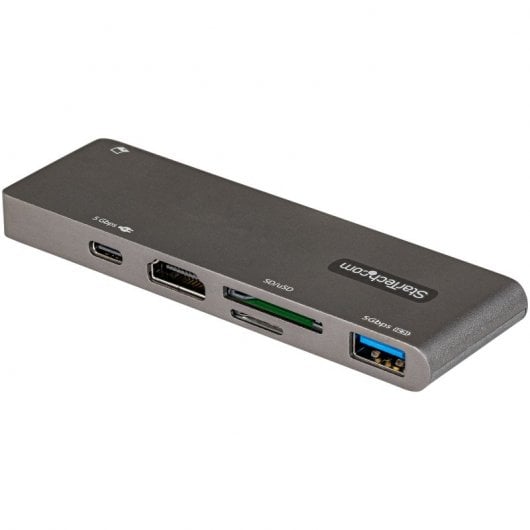 StarTech.com Adaptateur Multiport USB-C pour MacBook Pro/Air - USB Type-C vers HDMI 4K, Alimentation 100W, Slot SD/MicroSD, Hub 2 Ports USB 3.0 - Mini Dock USB-C Portable