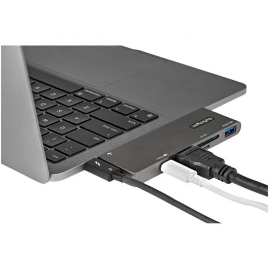 StarTech.com Adaptateur Multiport USB-C pour MacBook Pro/Air - USB Type-C vers HDMI 4K, Alimentation 100W, Slot SD/MicroSD, Hub 2 Ports USB 3.0 - Mini Dock USB-C Portable