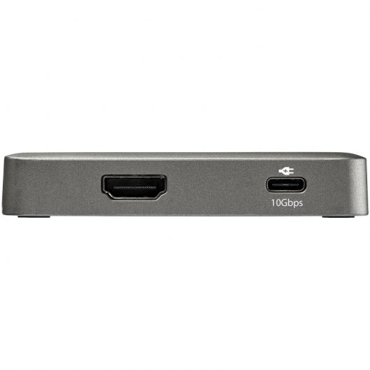 StarTech.com Adattatore Multiporta USB C - Mini Docking Station USB Type-C a HDMI 2.0 4K 60Hz, Power Delivery 100W Pass-through - Hub USB a 3 porte 10Gbps - Mini Dock portatile con cavo da 25cm