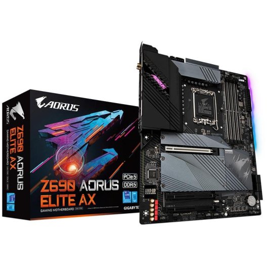 Placa Base Gigabyte Z690 Aorus Elite AX Intel Z690 LGA 1700 DDR5 ATX WiFi 6 RGB