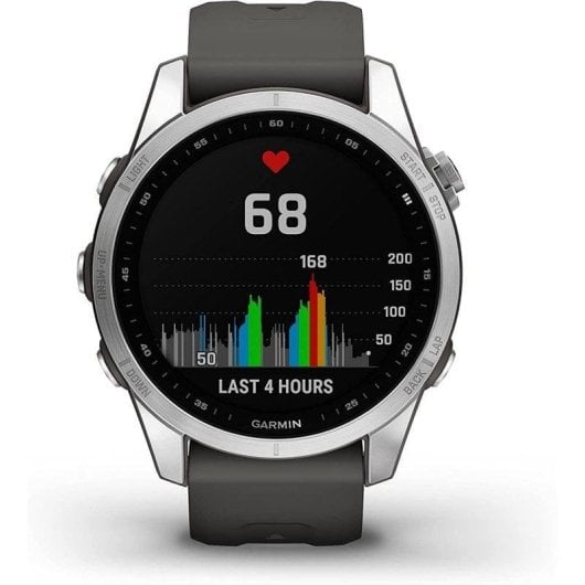 Garmin Fenix 7S Bluetooth GPS NFC 42mm MIP Argent Graphite Étanche 10 ATM SpO2 Pulsomètre