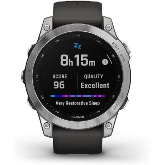 Garmin fēnix 7 GPS Bluetooth WiFi 47mm MIP Argent Graphite M Étanche 10 ATM SpO2 Pulsomètre