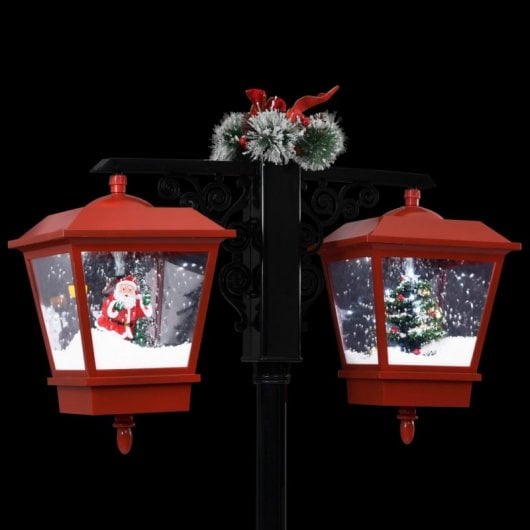 VidaXL Lanterne de Noël avec Père Noël PVC 81x40x188cm Noir/Rouge