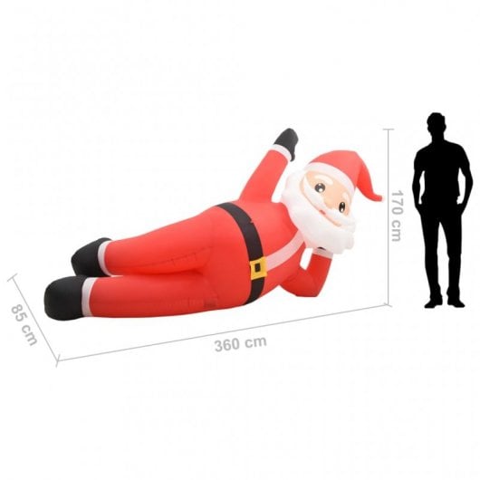 Père Noël gonflable vidaXL avec LED rouge IP44 360 cm XXL