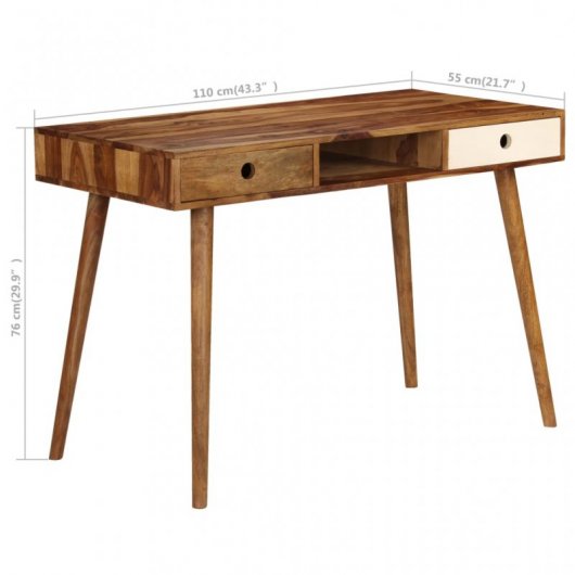 Scrivania VidaXL in legno massello di sheesham