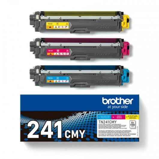 Confezione toner originale Brother TN241CMY tricolore