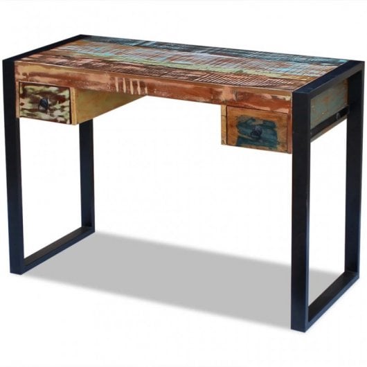 VidaXL Bureau en bois massif recyclé marron