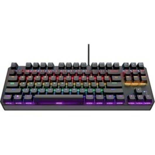 Teclado Trust GXT 834 Callaz mecánico compacto con RGB y switches red