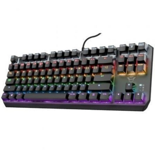 Teclado Trust GXT 834 Callaz mecánico compacto con RGB y switches red