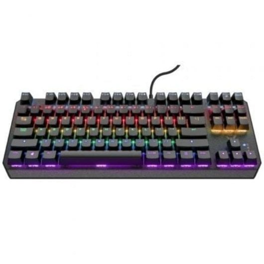 Teclado Trust GXT 834 Callaz mecánico compacto con RGB y switches red