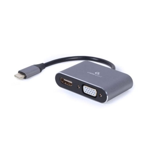 Adaptador Gembird USB-C HDMI VGA 4K 0,15m Cinzento CE RoHS