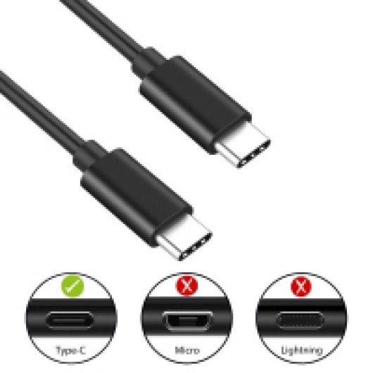 Câble Ewent EC1036 USB-C vers USB-C Mâle/Mâle 1,8 m Noir