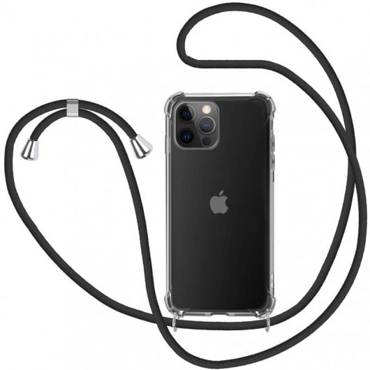 Icoveri Funda con Cordón Negro para iPhone 13 Pro