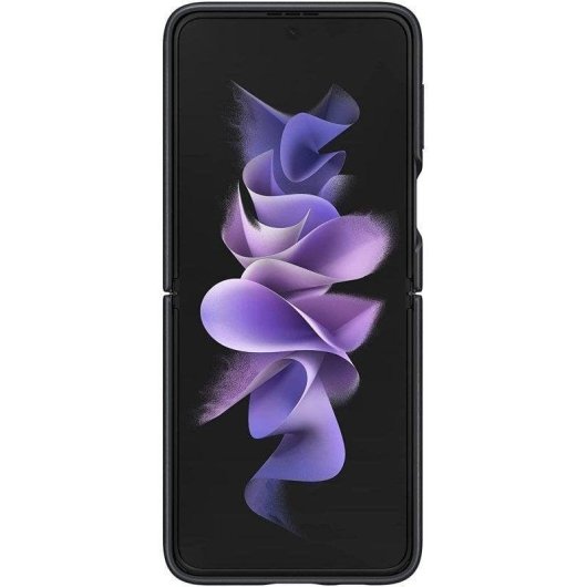 Capa para telemóvel Samsung Leather Cover Couro Preto Resistente a Riscos Galaxy Z Flip3 5G