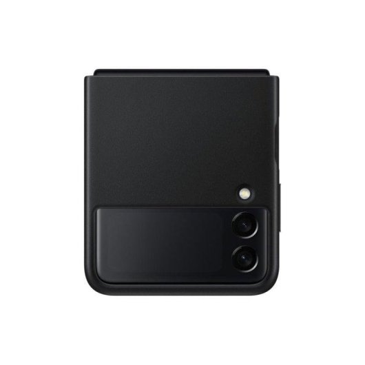 Capa para telemóvel Samsung Leather Cover Couro Preto Resistente a Riscos Galaxy Z Flip3 5G