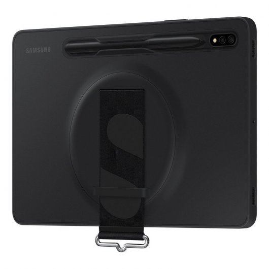 Samsung Strap Cover Funda de Silicona Negra con Correa para Galaxy Tab S7/S8