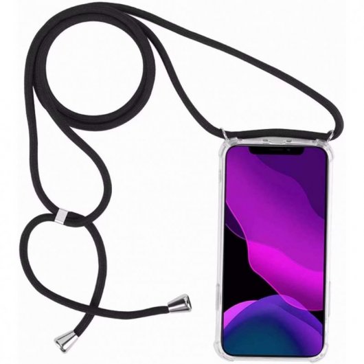 Icoveri Funda con Cordón Negro para Huawei P Smart 2020