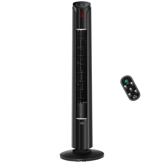 Homcom Ventilador de Torre con Mando 45W Negro