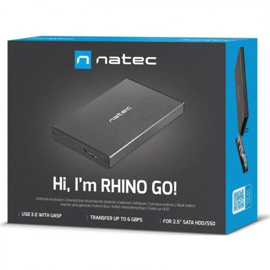 Natec Rhino Carcasa HDD/SSD 2.5" SATA USB 3.0 Negra