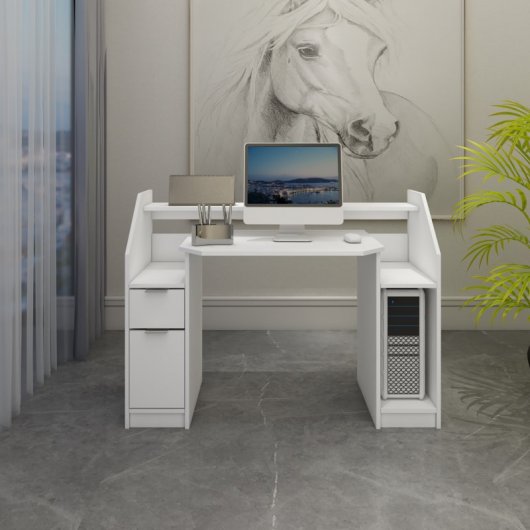 ML Design Escritorio con Cajón Blanco