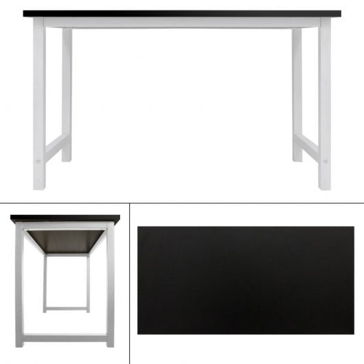 ML Design Escritorio con Marco de Metal Estable Blanco/Negro